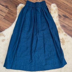 Not Perfect Linen Sion Blue Skirt, Size XS